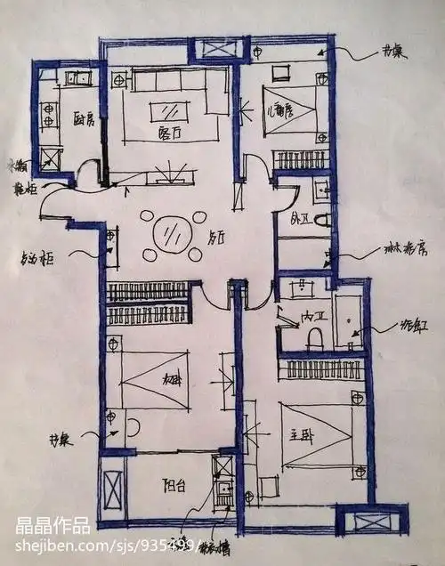 手绘平面方案1597736