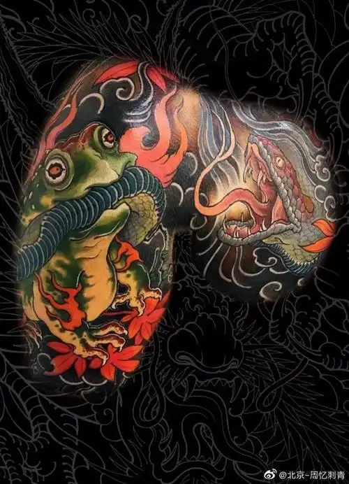 纹身作品推荐分享日式花臂,半甲纹身,最经典的就是日式花臂了,#花臂