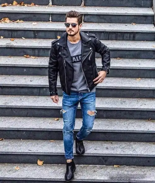 男士牛仔裤搭配什么样的上衣男士牛仔裤潮流穿搭高品质