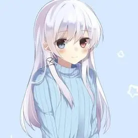 清纯白发长发妹子动漫女生头像图片