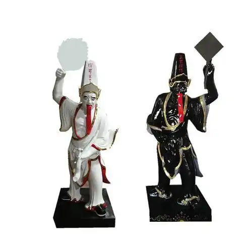 湖南长沙地府神像订做十八层地狱小鬼护法神像十殿阎罗王像谢必安黑白