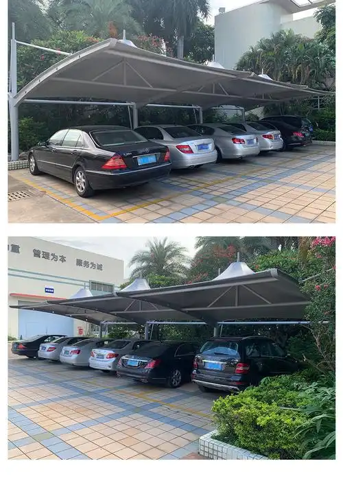 停车棚汽车遮阳棚帽顶式膜结构停车棚 批发汽车pvc遮阳车棚工厂