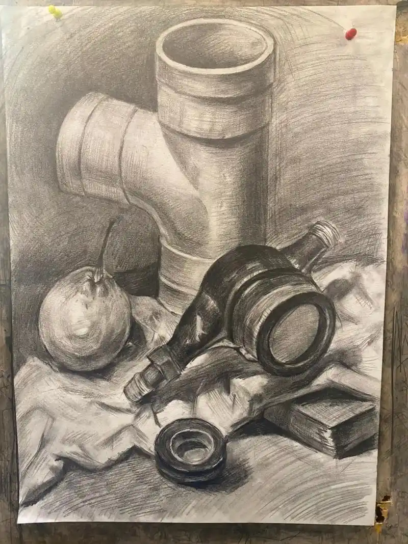 为什么小学生能画的这么好#美术生日常 #素描静物 #就是因为 - 抖音