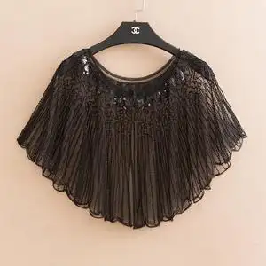 配裙子的小披肩女夏季缕空罩衫网纱外搭暗扣短款薄款配礼服小坎肩