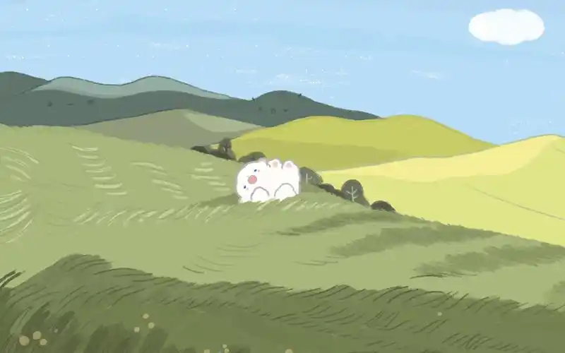 小清新绿色护眼手绘壁纸图片_卡通动漫_壁纸下载_美桌网