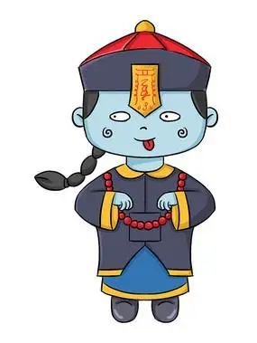 手绘卡通可爱的小僵尸中元节免抠