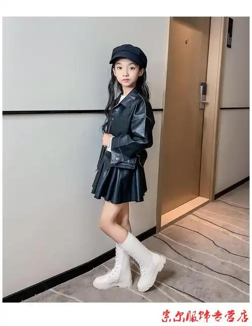 小女孩冬天穿的靴子洋气好看保暖女童鞋靴子秋冬季加绒长筒靴单鞋儿童