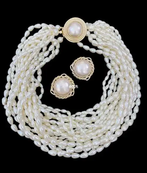 vintage赫本复古风时装珍珠项链