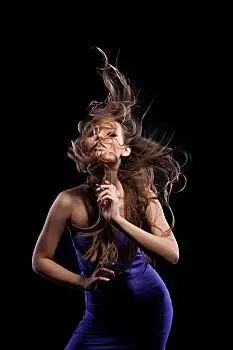 女孩,美女,头发,秀发,黑色背景,背景