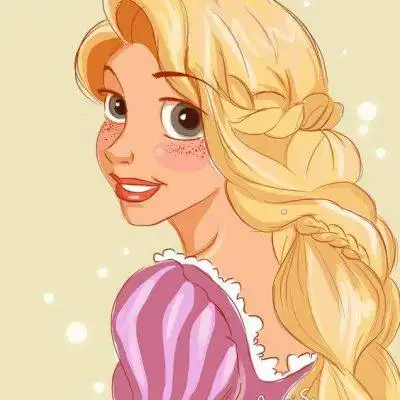 迪士尼长发公主彩色卡通简笔画图片大全