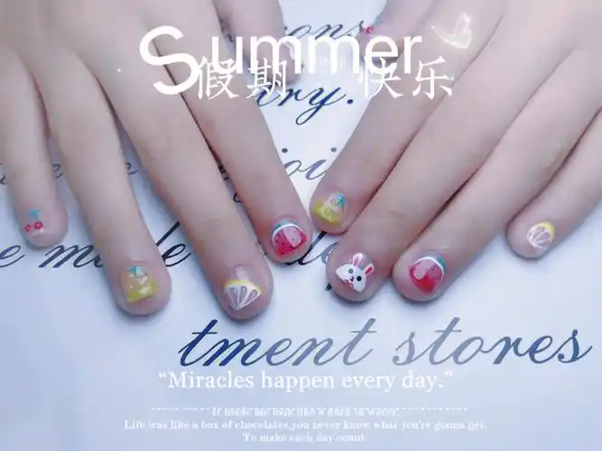 儿童可爱水果美甲