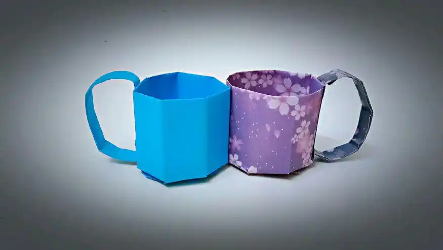 手把手教你折迷你小杯子,折叠简单关键漂亮,手工折纸视频教程