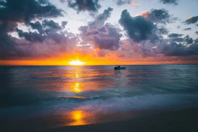 傍晚海洋落日图片高清