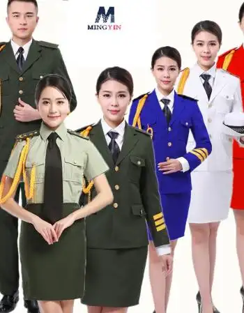 军装演出服乐队服装学生文艺女兵升旗手服装仪仗队班礼服套装 白色