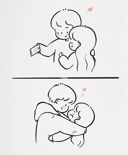 漫画手绘情侣简笔画