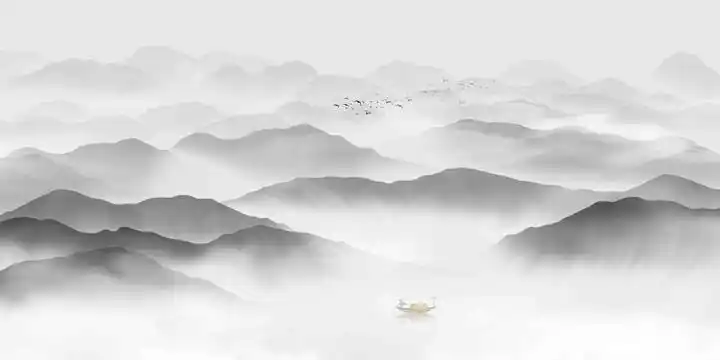 黑白山水画设计图__无框画_环境设计_设计图库_昵图网nipic.com