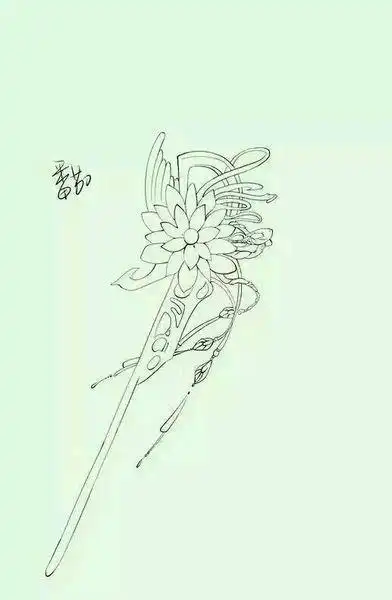 古风头饰简笔画