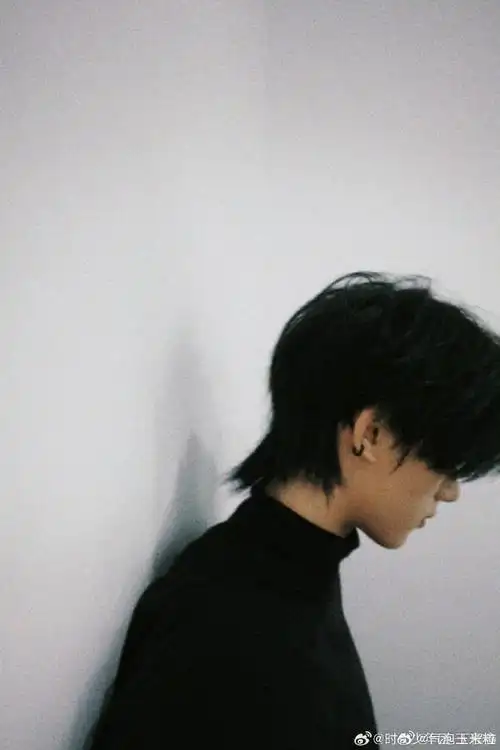 丁程鑫黑白侧颜照##丁程鑫狼尾发型