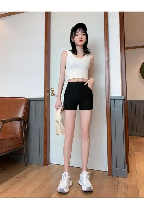 2021夏季新款黑色白色短裤女短裤女高腰打底外穿安全防走光弹力紧身