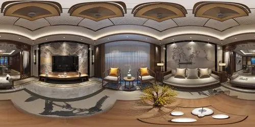 360全景效果图 ,不知道怎么能用全景模式下ps调整效果图 . 跪求大神 !