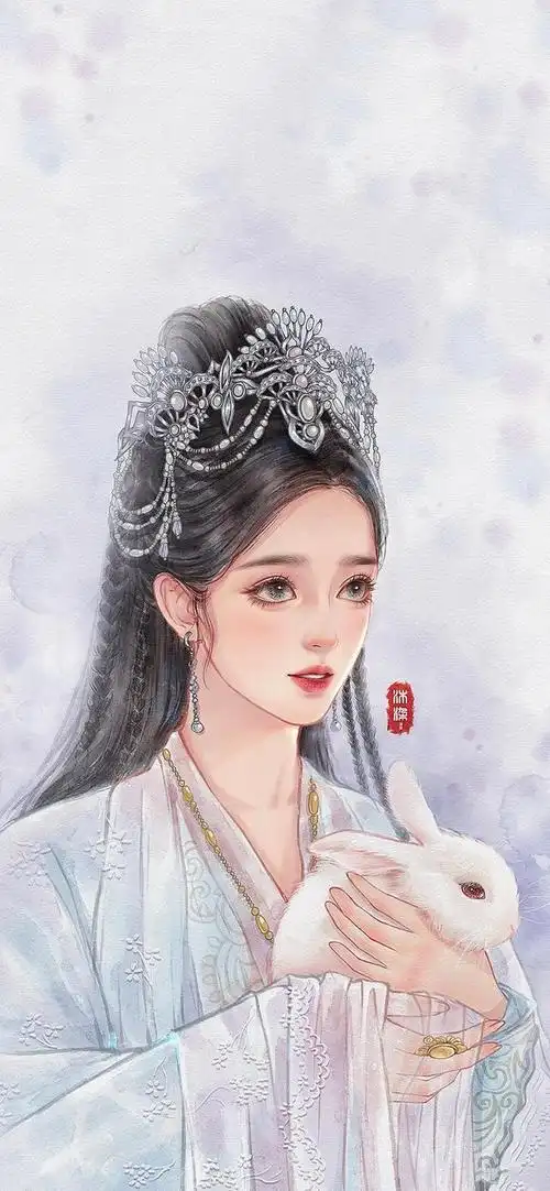 余生再无倾城色,一草一木皆相思.手绘古风女生插画壁纸