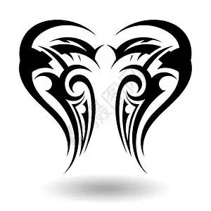 古代四大神兽图腾复古黑色图腾翅膀矢量设计元素插画