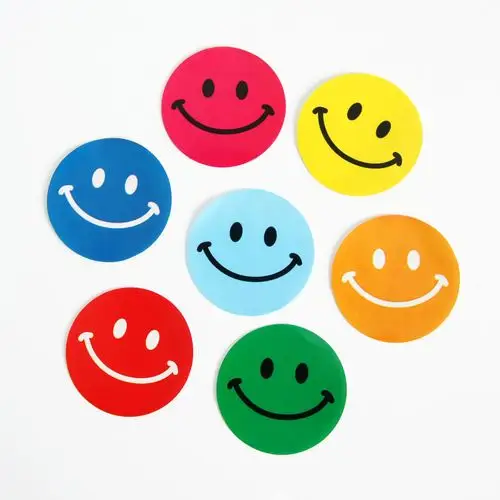 大号儿童卡通圆形笑脸表情爱心贴纸幼儿园励贴表扬粘纸不干胶贴纸