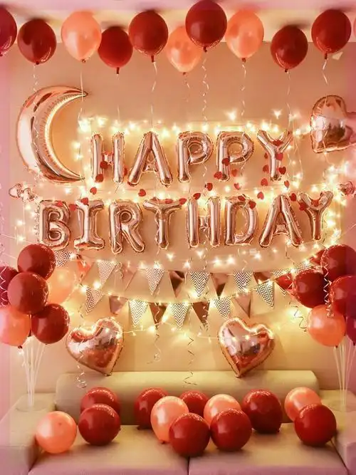 浪漫女生布置生日快乐生日会老婆装饰品气球场景气球