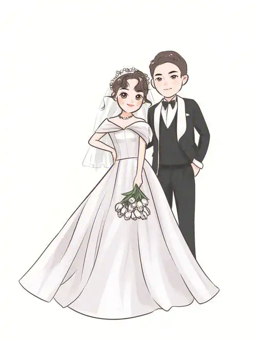 婚礼请柬卡通图