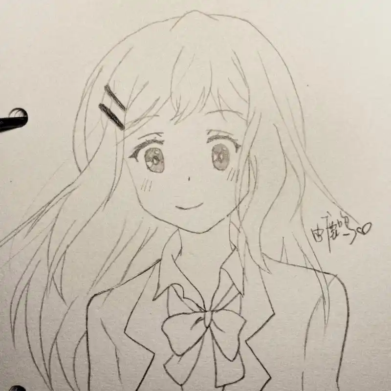 一起画画|动漫人物(附过程) 不在一起的日子 也要每天开心