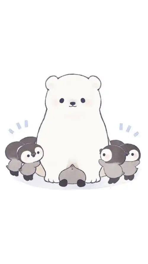 超可爱大白熊卡通图片手机壁纸