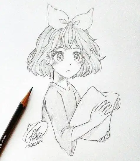 二次元动漫人物发型简笔画