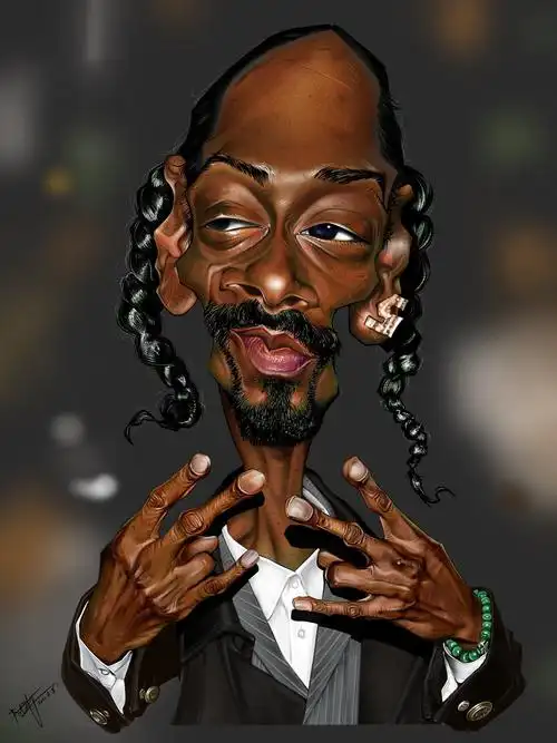 说唱歌手,snoop dogg,狗爷,漫画像.