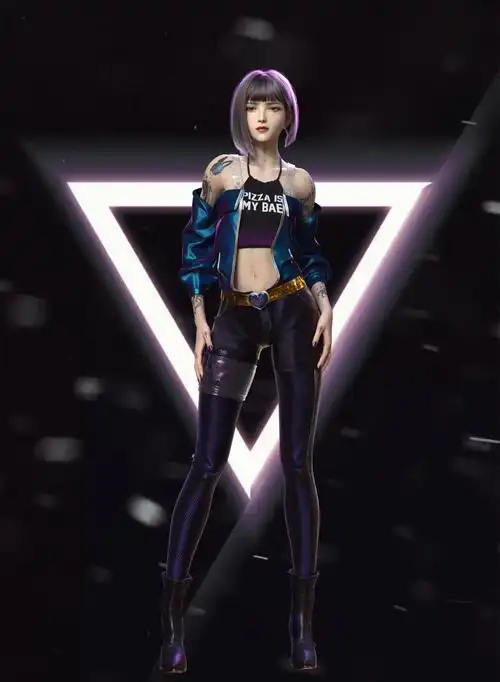 短发美女酷好看性感身材5k高清全面屏手机壁纸竖屏