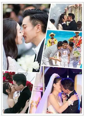 明星婚礼亲吻照片 盘点那些甜蜜爆棚的虐狗瞬间