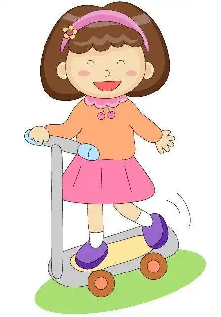 小朋友玩耍彩色简笔画