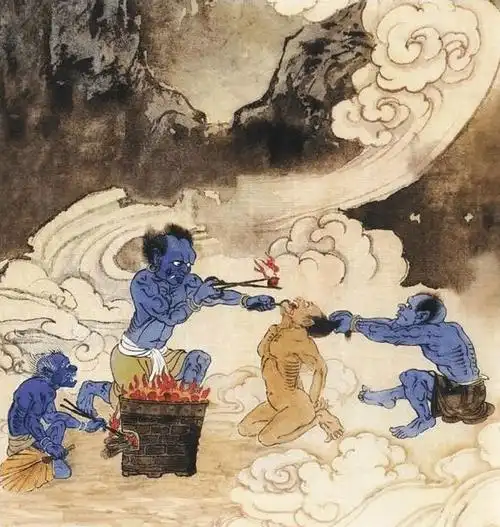 建议大家自行欣赏《地狱变相图》:《俱舍论》中就讲道:"八大地狱,名