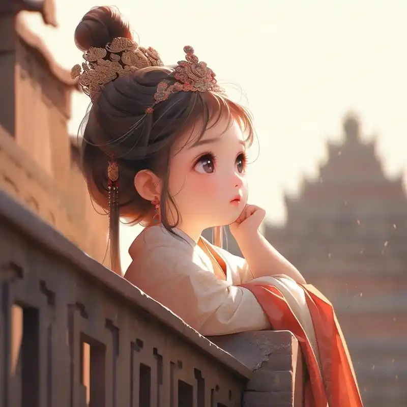 可爱古风汉服q版头像绘画来咯!