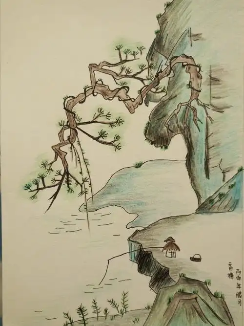彩铅山水画