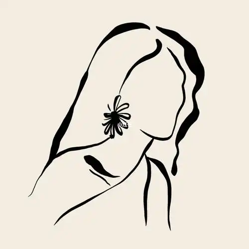 黑白极简线条画高级女生头像简约炫酷壁纸