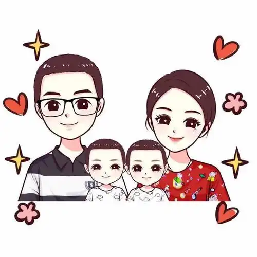 手绘头像,幸福家庭亲子微信头像,你会喜欢吗?