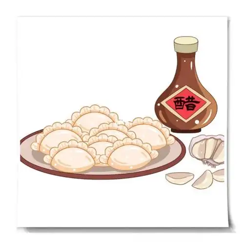 美食插画饺子三