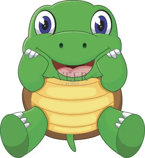 可爱的卡通龟插画图片素材