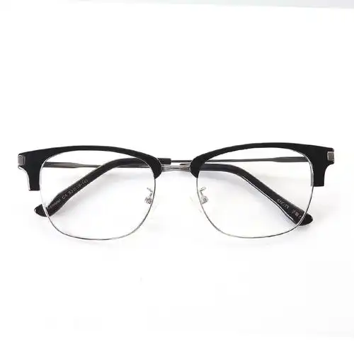 khoty科欧迪纯钛板材半框男近视复古文艺可配平光近视眼镜框架女