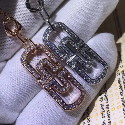 宝格丽项链回形针项链满钻小号项链