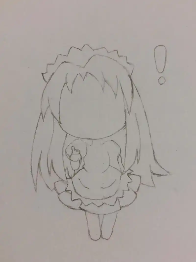 简笔画卡通女生 可爱简单的二次元卡通少女漫画人物简笔画,先用铅笔画