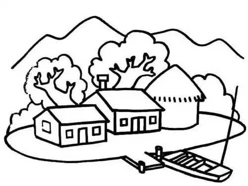 自然场景图简笔画