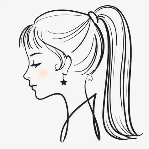 女孩 女人 时尚美女 女性素描头像 卡通女生 简笔画插图美少女动漫