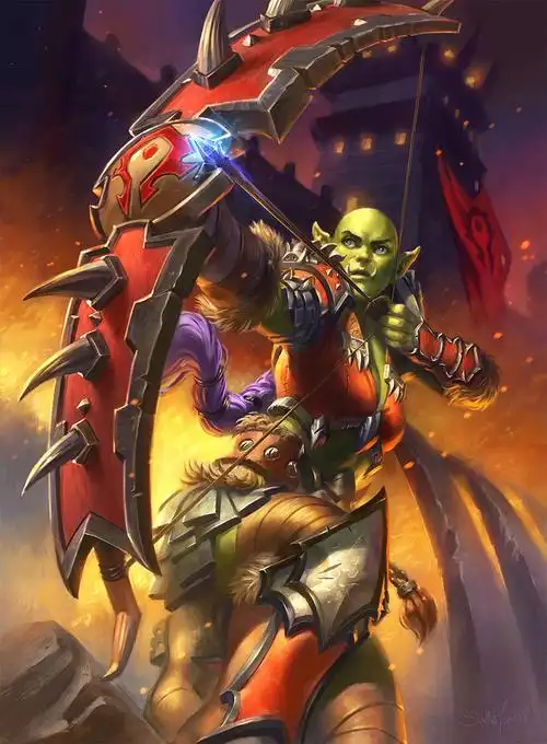 国外玩家画作 战火中的部落督军女猎人_17173魔兽世界专区_17173.