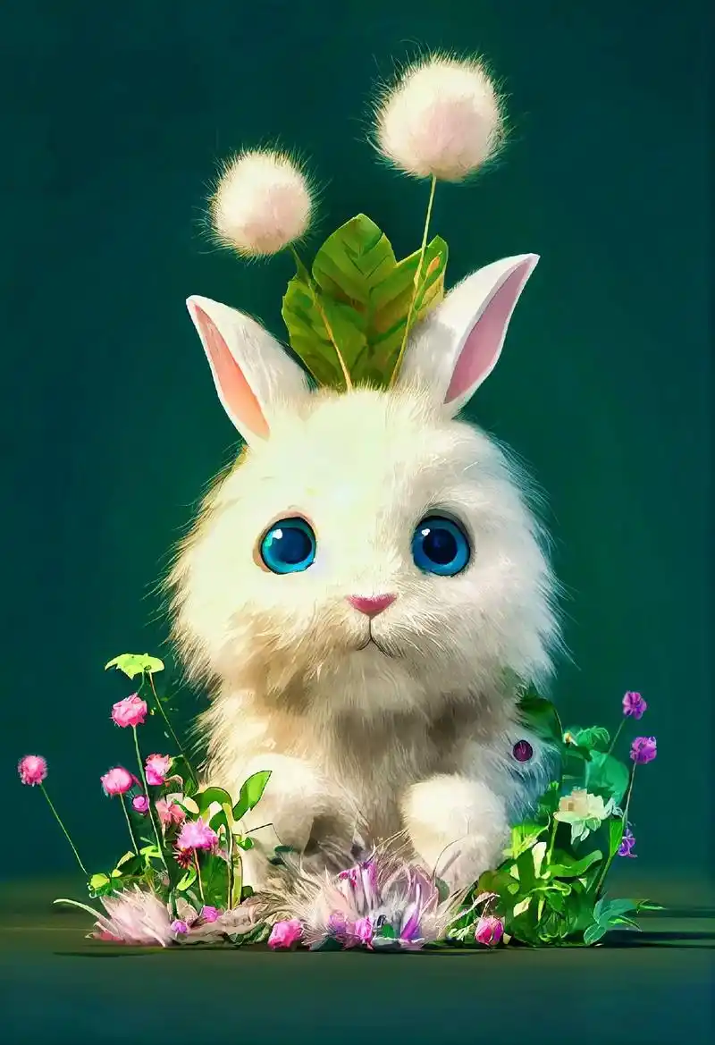 手绘兔子.都刷到这里了,说明你的运气还不错,给兔子来一句"加 - 抖音